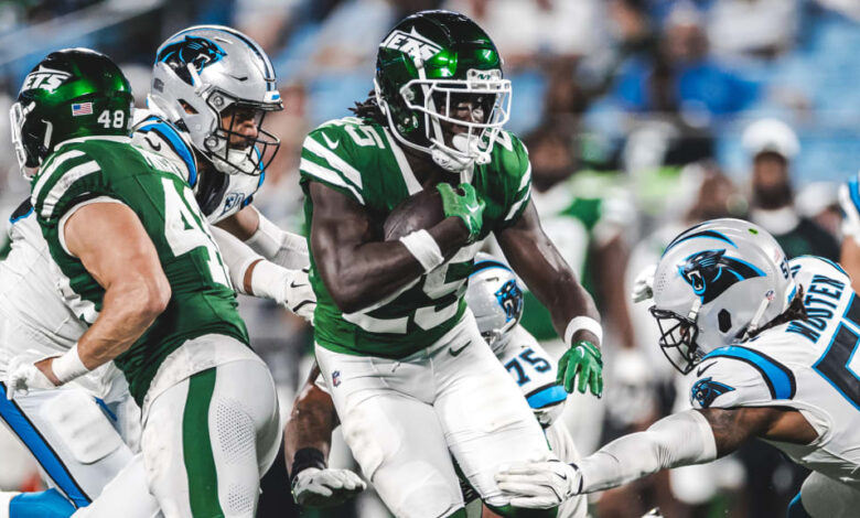 New York Jets vs Carolina Panthers match, the player stats